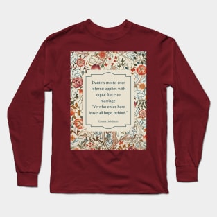 Emma Goldman on Marriage Long Sleeve T-Shirt